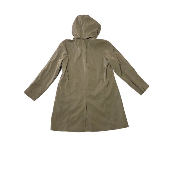 London Fog Olive Green Trench Hooded Coat Jacket Women’s Size Large Winter - Picture 2 of 5